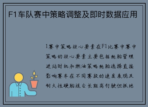 F1车队赛中策略调整及即时数据应用